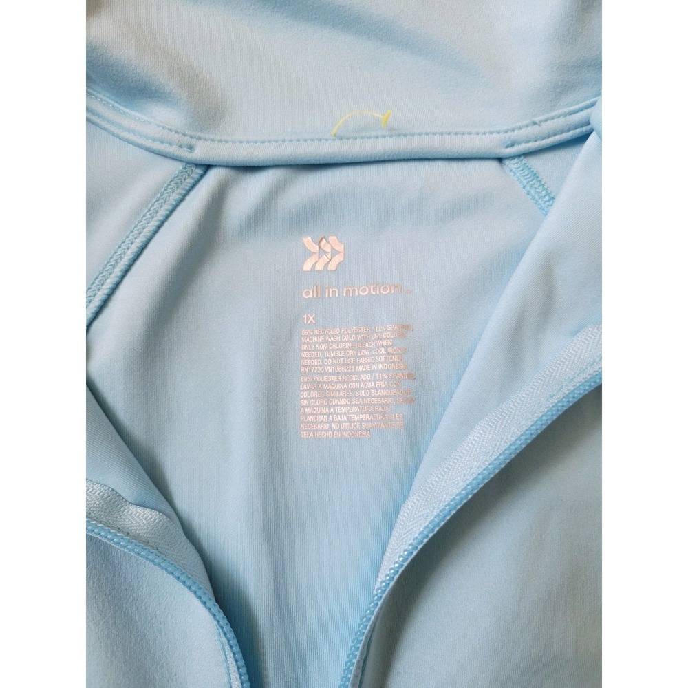 All in Motion Full Zip Jacket Athletic Running Thumb Holes Light Blue Size XL - Picture 5 of 11